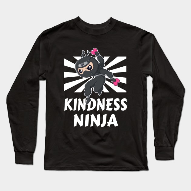 Kindness Ninja Anti Bullying Funny Kids Long Sleeve T-Shirt by Foxxy Merch